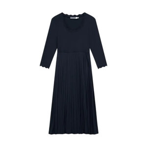 Mint Velvet Navy Scallop Jersey Mix Midi Dress